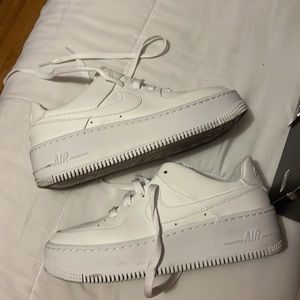 Nike Womens Air Force 1 Sage Low Triple White